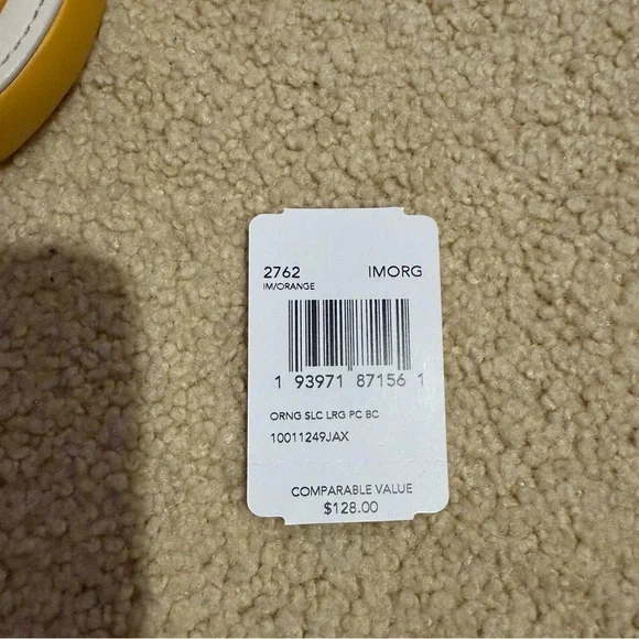 Coach New Orange Citrus Coin Wristlet Gold Chain Green Purse Bag Designer - Picture 2 of 5